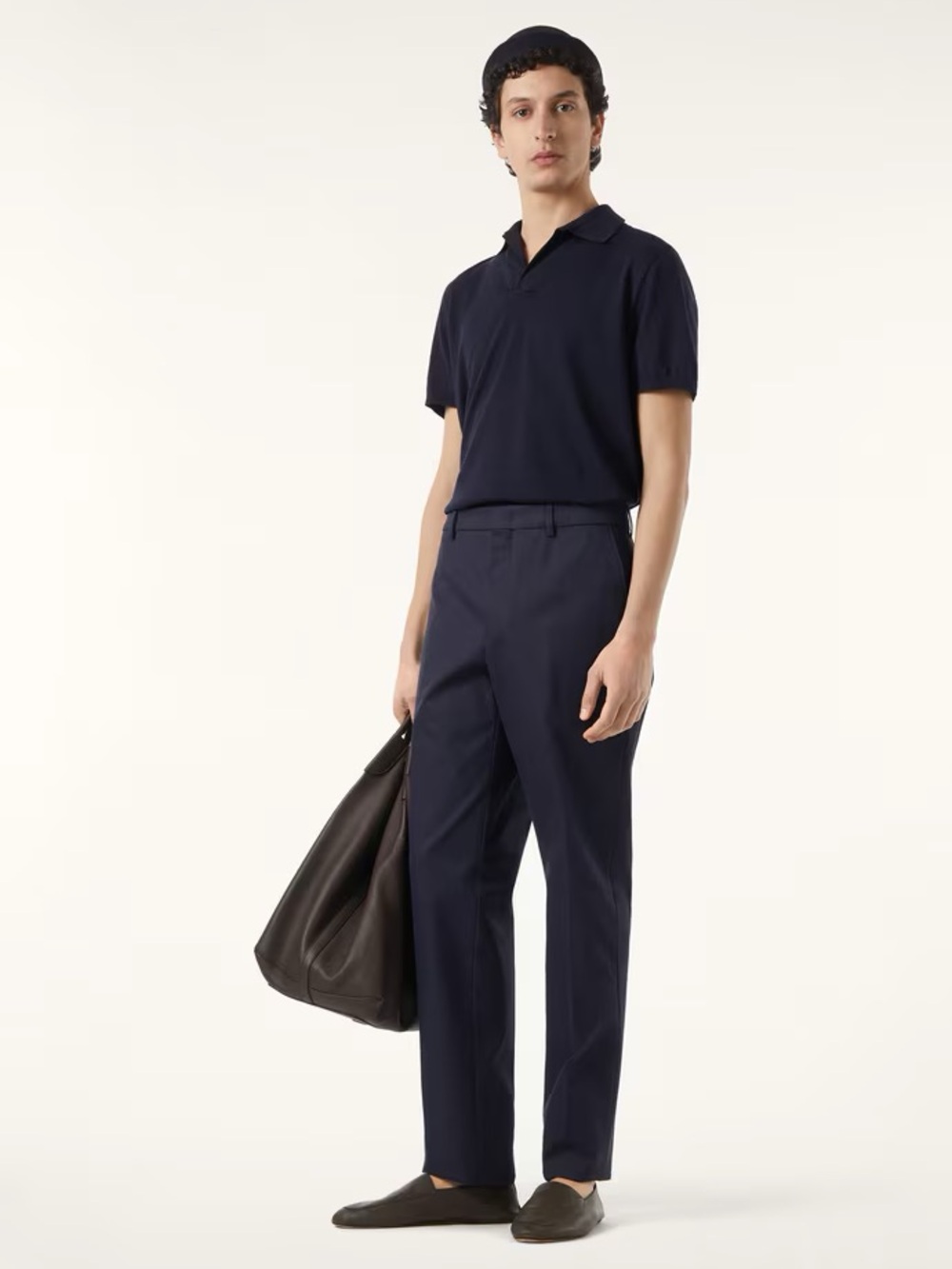 Loro Piana Men's Navy Slim Chinos